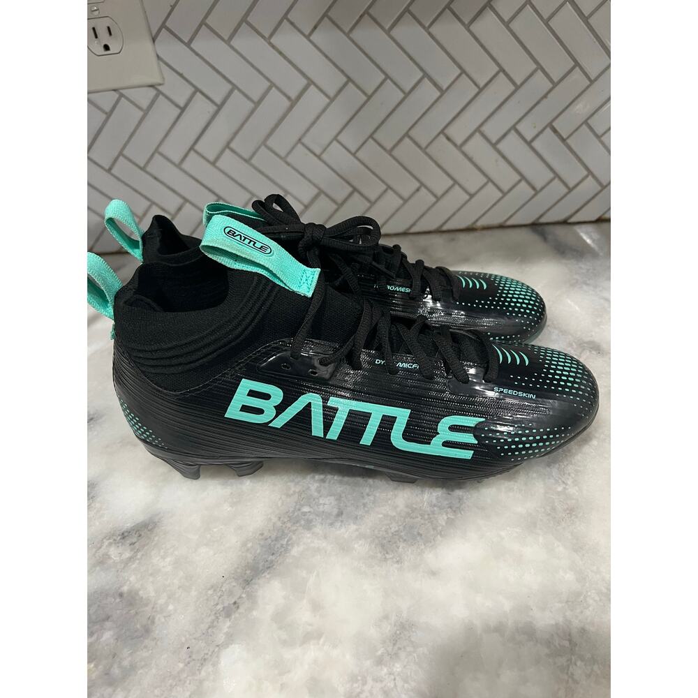 Battle AstroFly Football Cleats Mens 10 Womens 11.5 Black Green Glow Speedskin